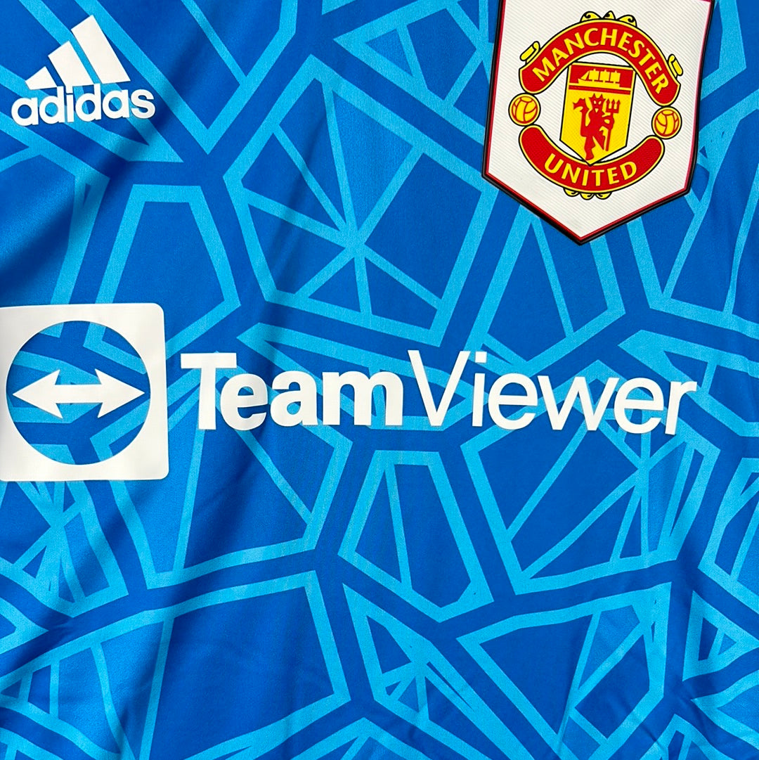 Manchester United 2022/2023 Player Issue Home Goalkeeper Shirt - De Gea 1 - Blue