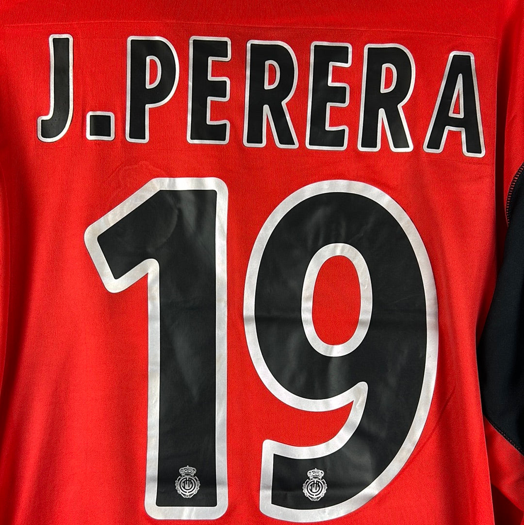 Real Mallorca 2004-2005 Player Issue L/S Home Shirt - Large - Perera 19