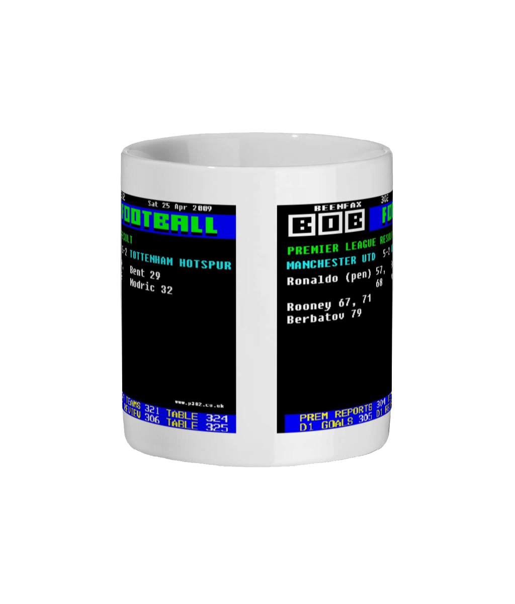 Manchester United 5-2 Tottenham Hotspur 2009 Ceefax Mug