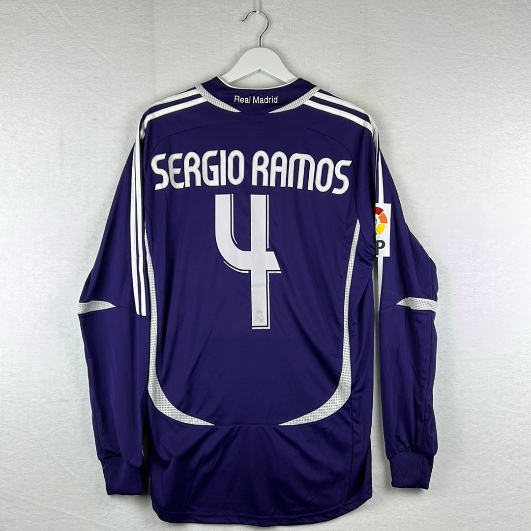 Real Madrid 2006/2007 Player Issue Third Shirt - Sergio Ramos 4 - Long Sleeve