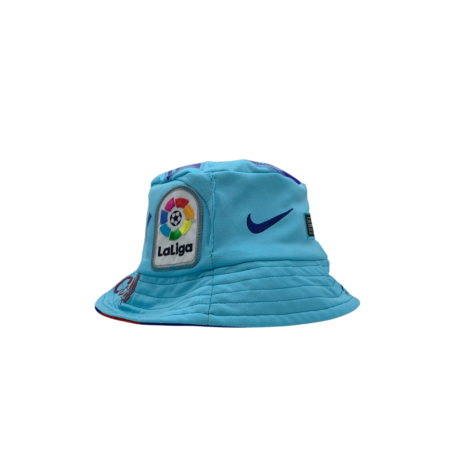Barcelona Upcycled Messi Shirt Bucket Hat - Reversible