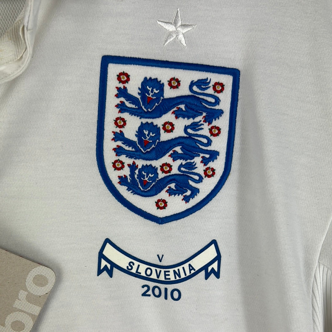 England 2010 Player Issue Home Shirt - Crouch 9