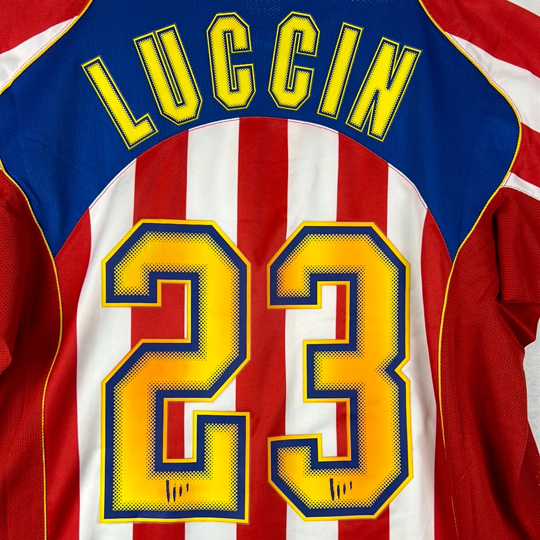 Atletico Madrid 2004/2005 Match Worn Home Shirt - Luccin 23 - Stealth