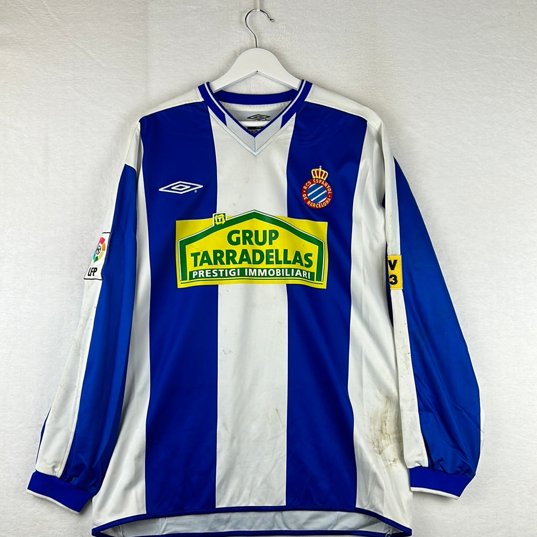 Espanyol 2004-2006 L/S Match Worn Home Shirt - XL - Fredson 15