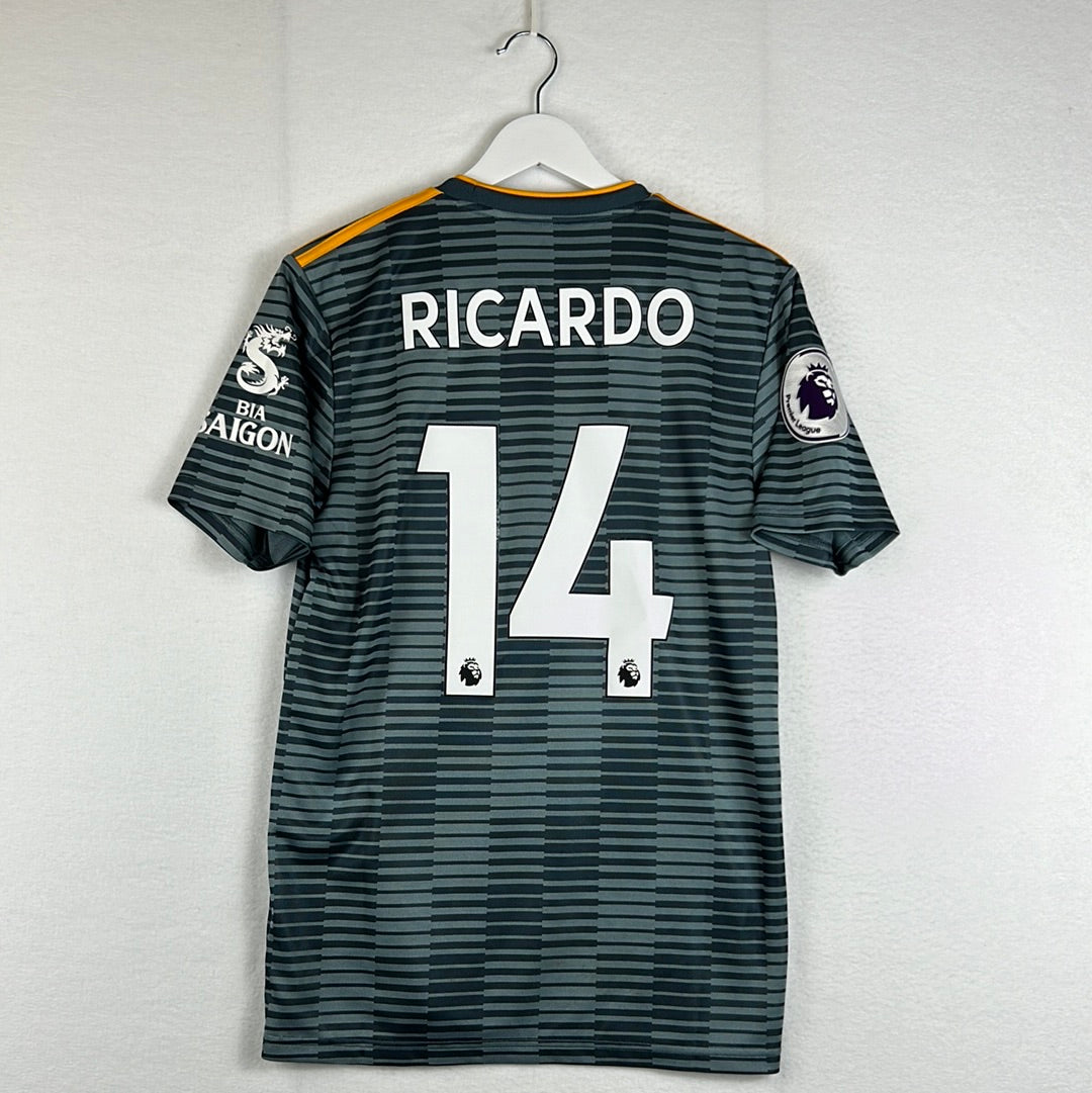 Leicester City 2018 2019 Match Worn Away Shirt Ricardo 14 Casual Football Shirts