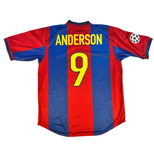 Barcelona 1998/1999 Match Worn Home Shirt - Anderson 9 print on the back and Champions League star ball on the sleeve