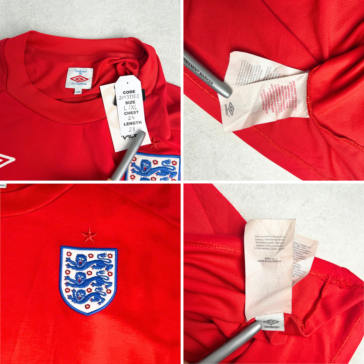 2010/11 England Away Shirt Umbro (L/XL)