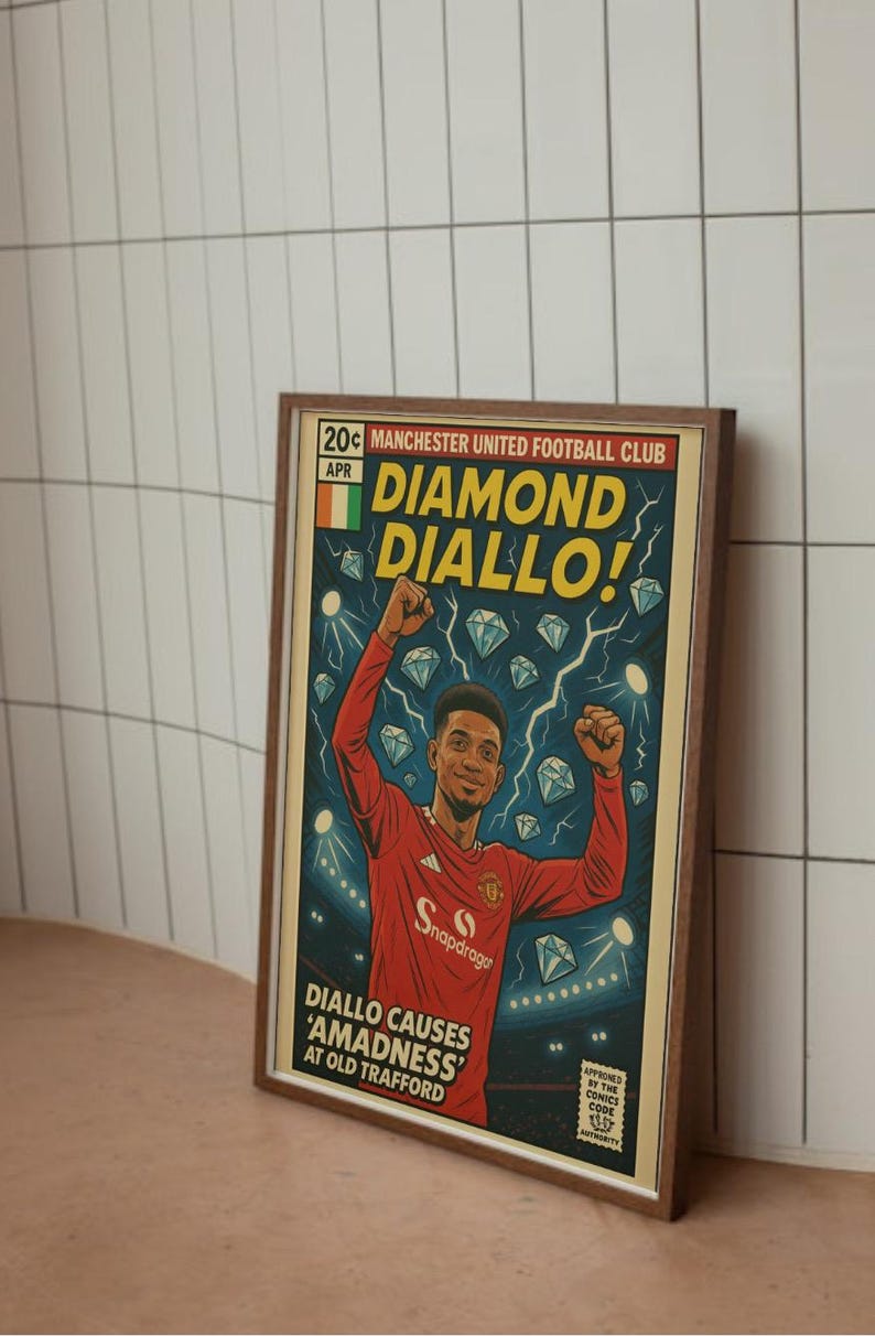 Amad Diallo Comic Book Style A3 Print