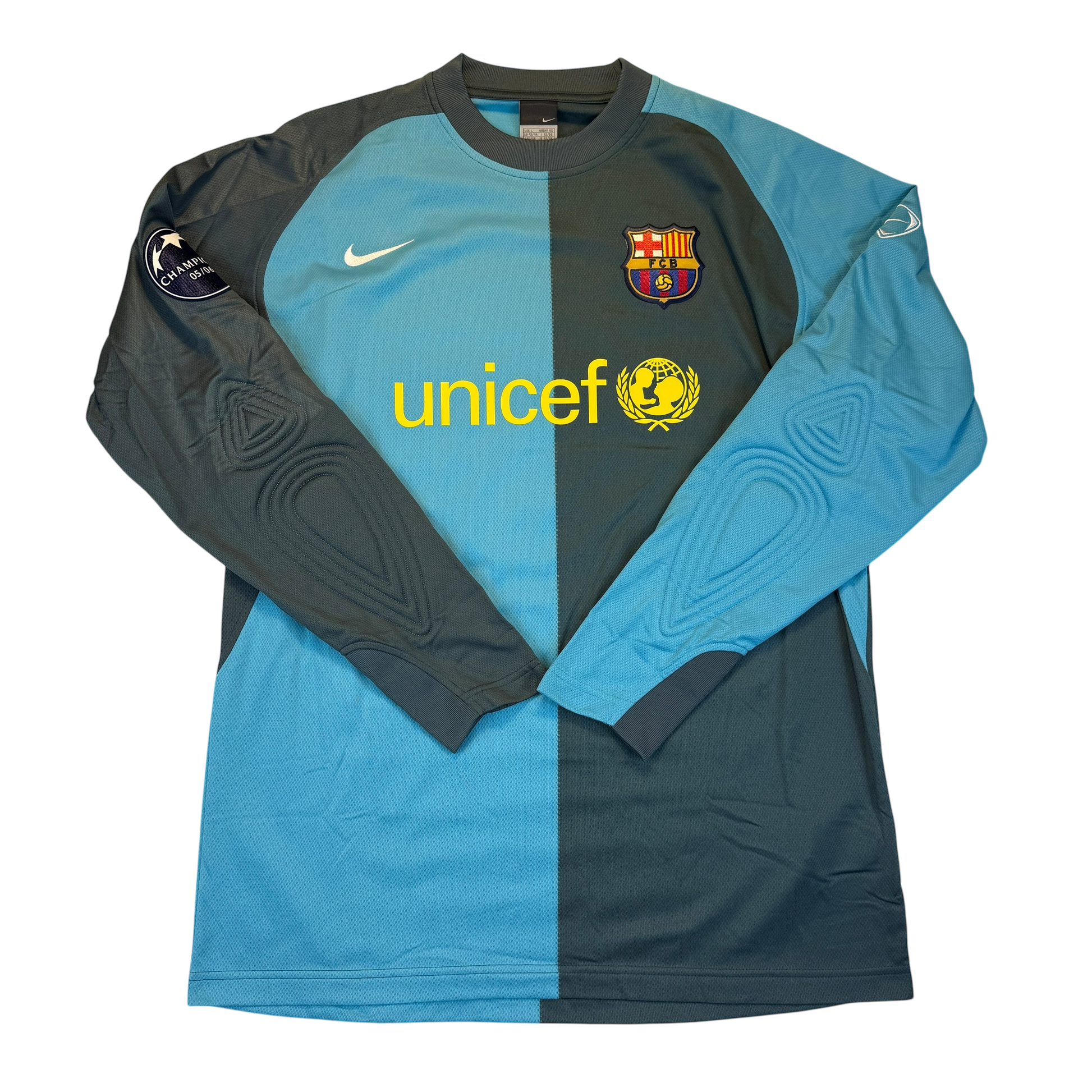 Barcelona 2006/2007 Player Issue Goalkeeper Shirt front with Unicef sponsor