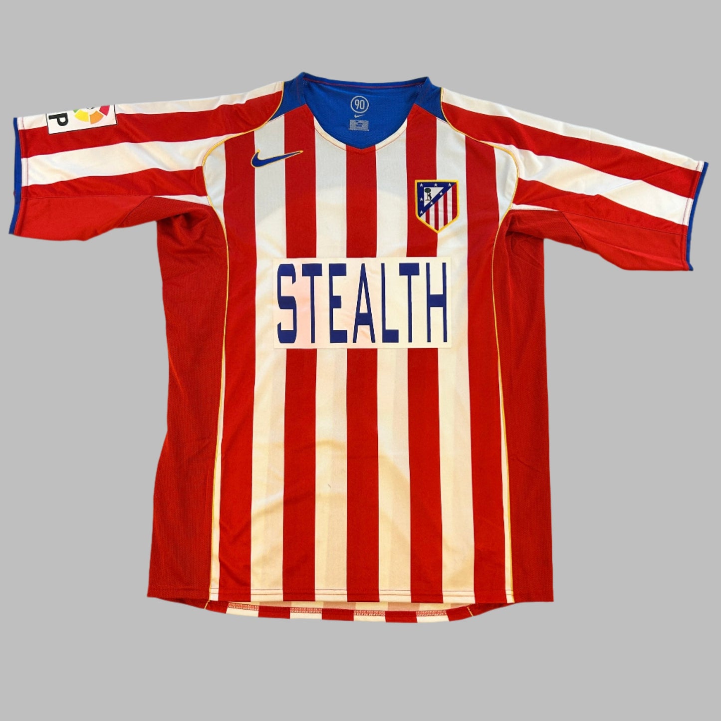 Atletico Madrid 2004/2005 Match Worn Home Shirt Stealth sponsor