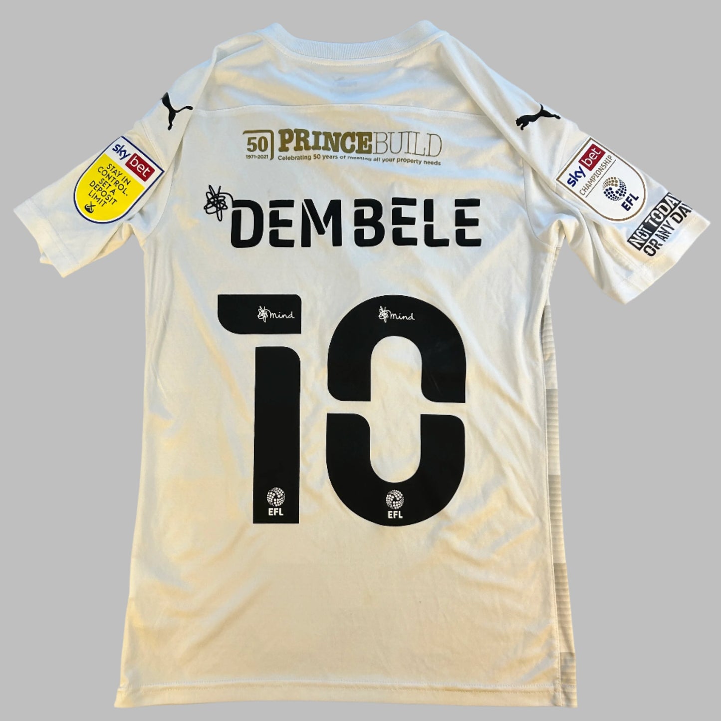 Peterborough United 2021/2022 Player Issue Third Shirt dEMBELE 10 PRINT