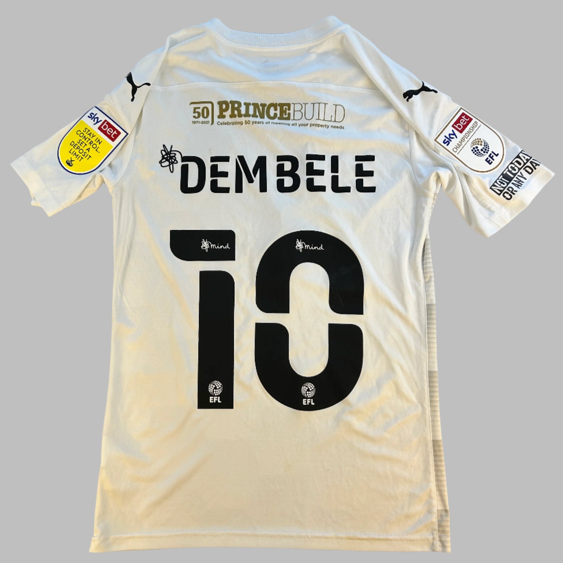 Peterborough United 2021/2022 Player Issue Third Shirt  dEMBELE 10 PRINT