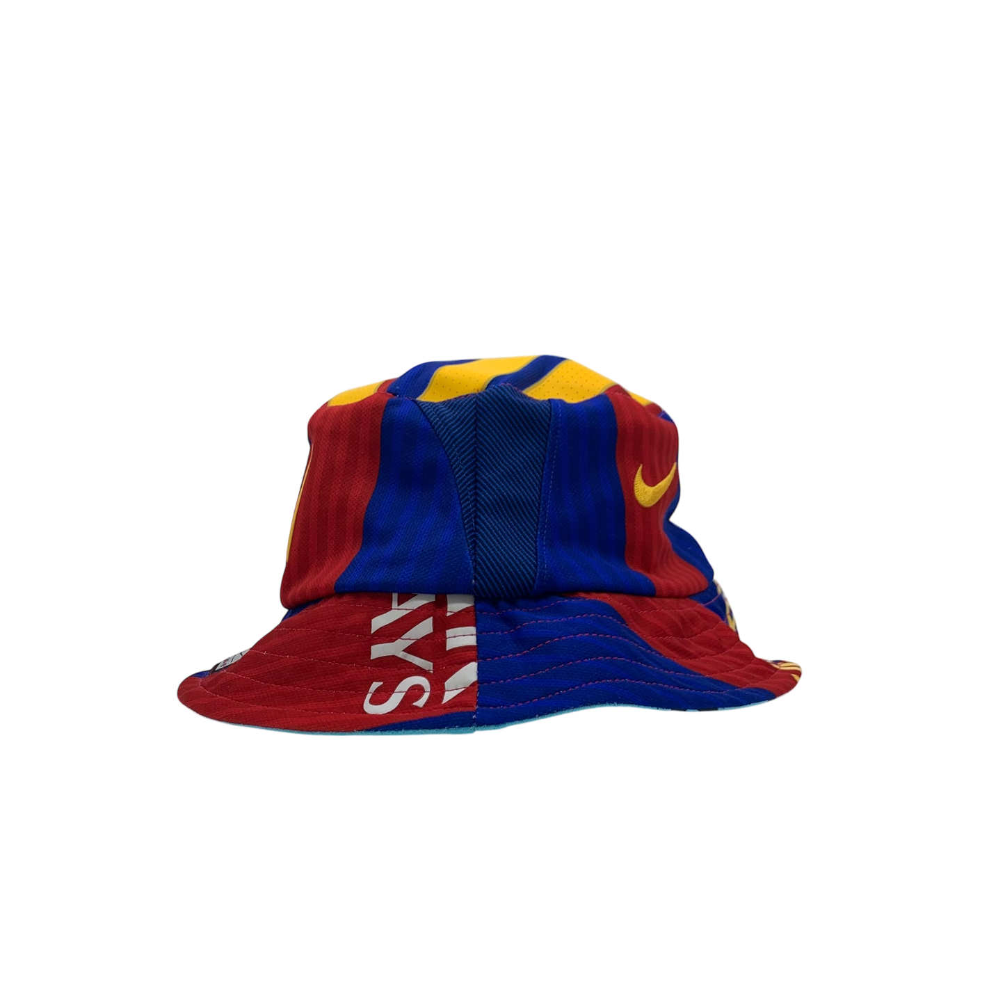Barcelona Upcycled Messi Shirt Bucket Hat - Reversible