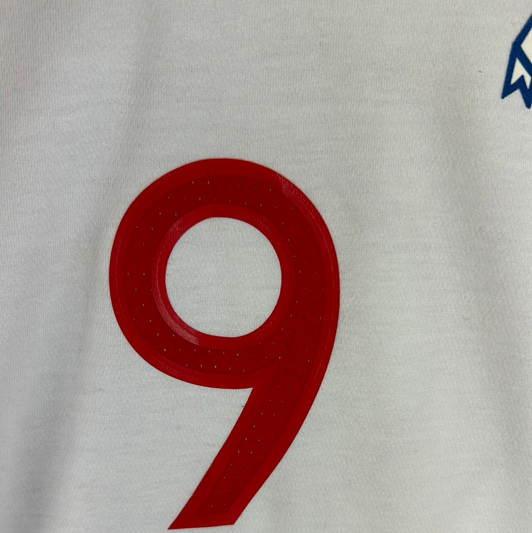 England 2010 Player Issue Home Shirt - Crouch 9