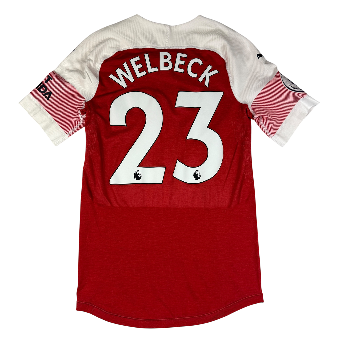 Arsenal 2018/2019 Match Issued Home Shirt - Welbeck 23 Premier League print