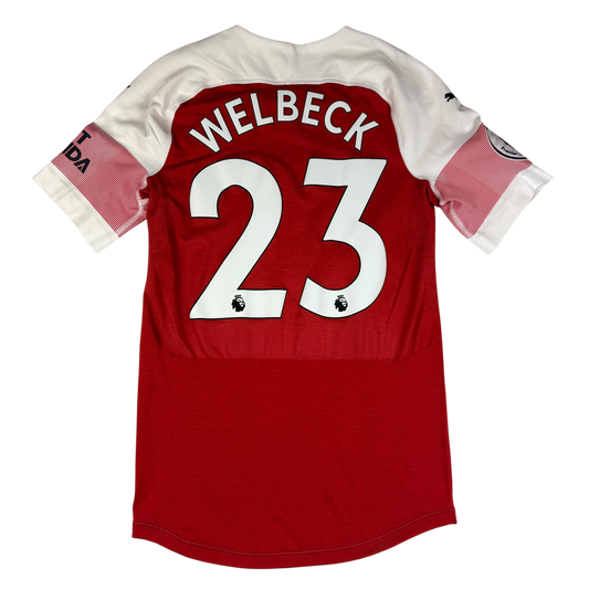 Arsenal 2018/2019 Match Issued Home Shirt - Welbeck 23 Premier League print