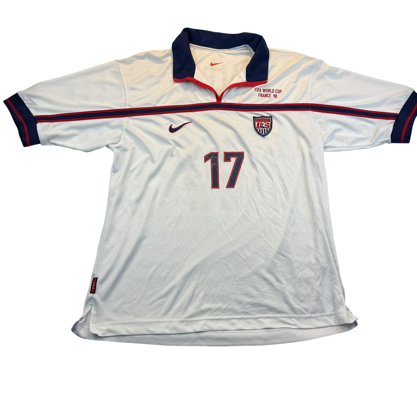 USA France 1998 World Cup Player Issue Shirt - Balboa 17