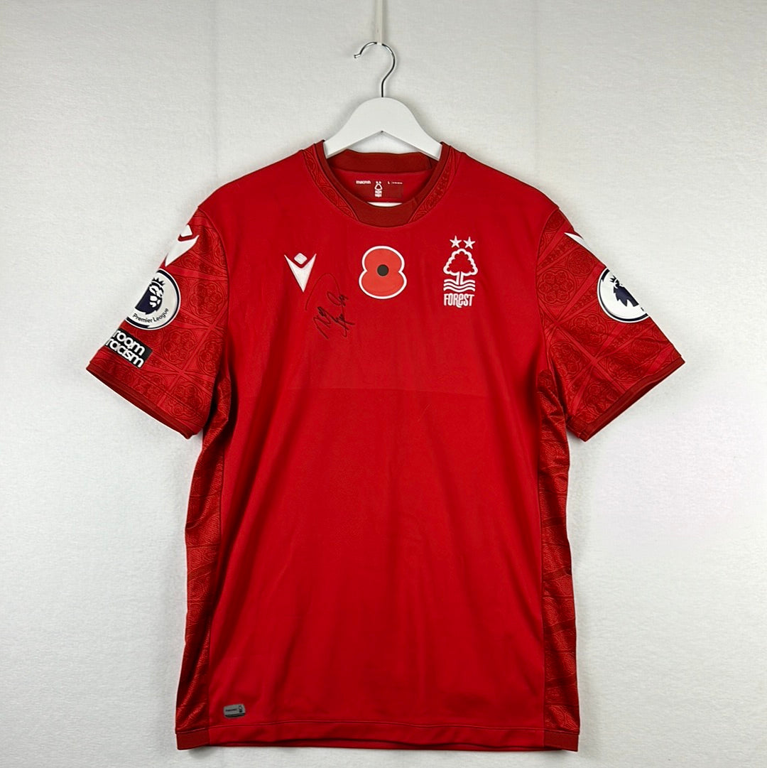 Nottingham Forest 2022/2023 Match Worn Home Shirt - COA - Poppy Shirt