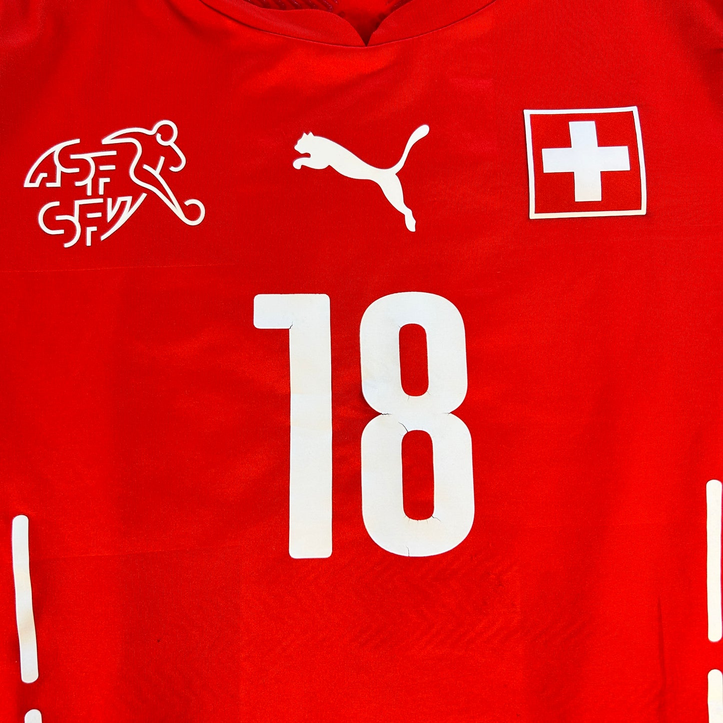 Switzerland 2008 Match Worn/ Issued Home Shirt - Mehmedi 18