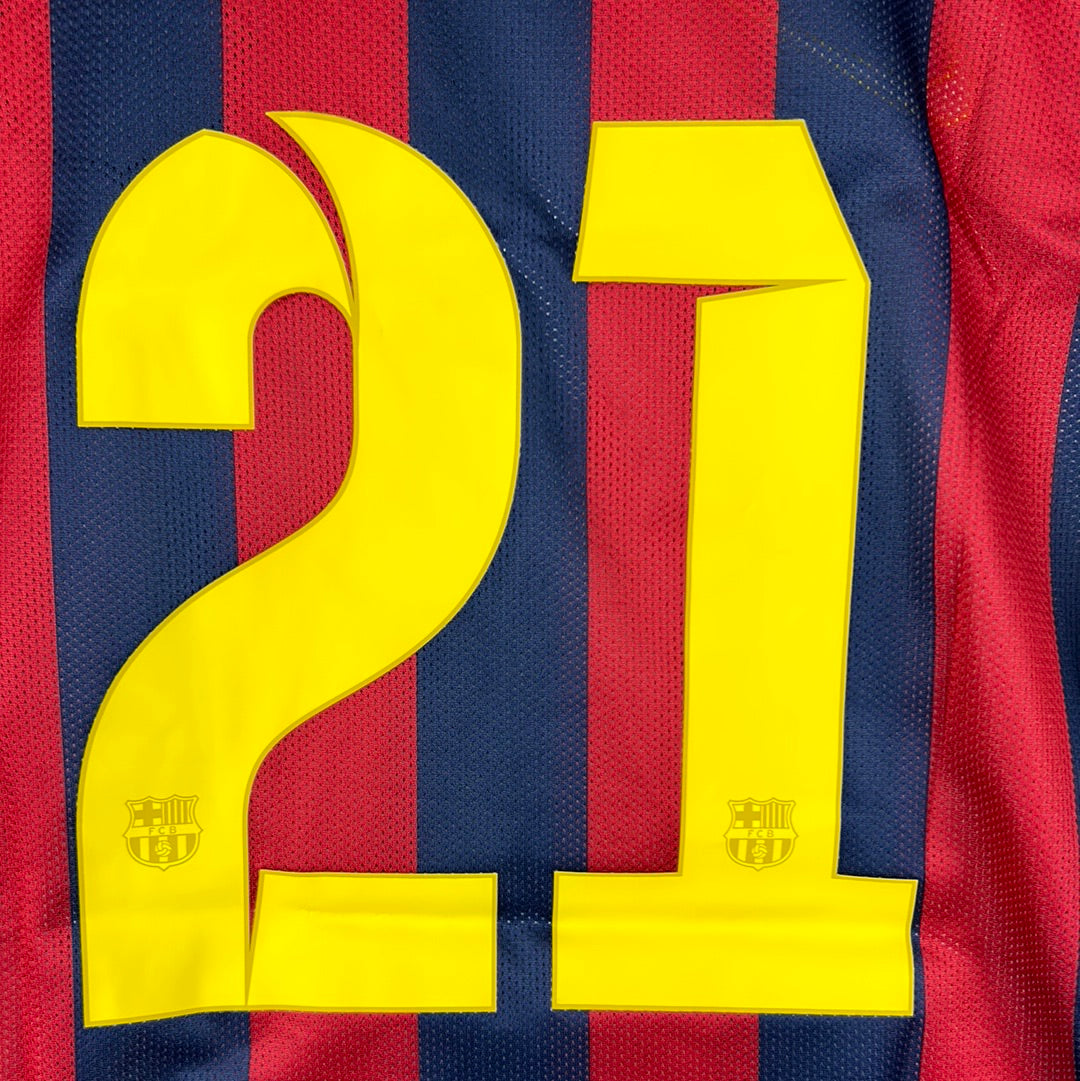 Barcelona 2013/2014 Player Issue Home Shirt - Adriano 21