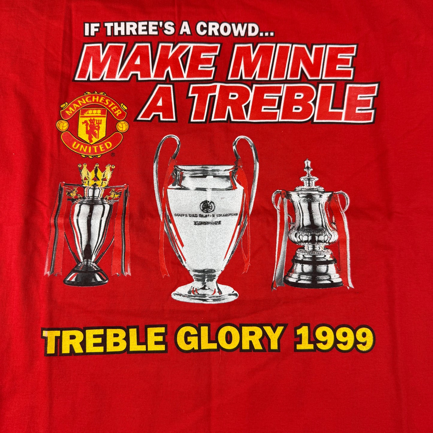 Vintage Manchester United Treble Winners T-Shirt - Mint