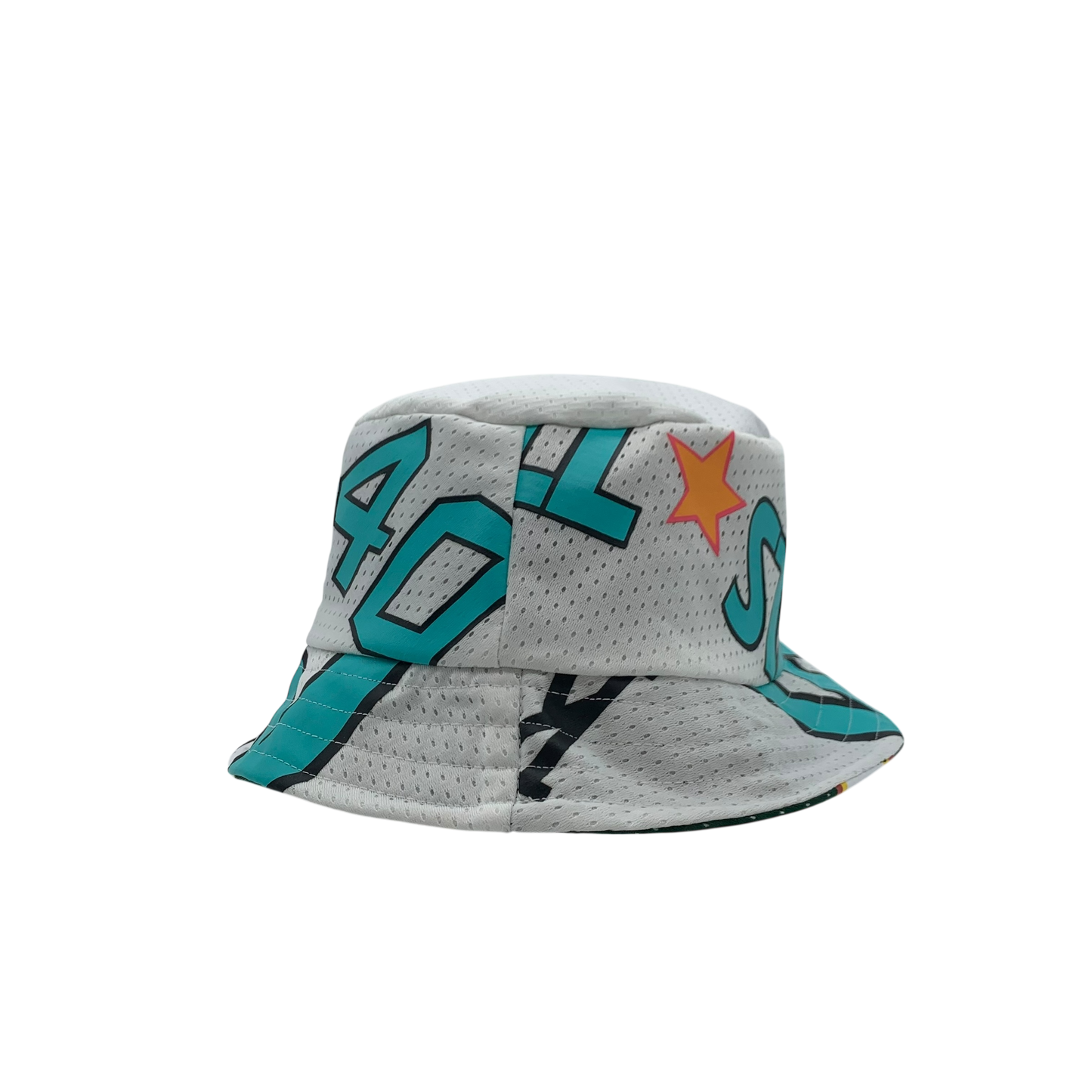 Seattle Sonics Upcycled All Star NBA Jersey Bucket Hat