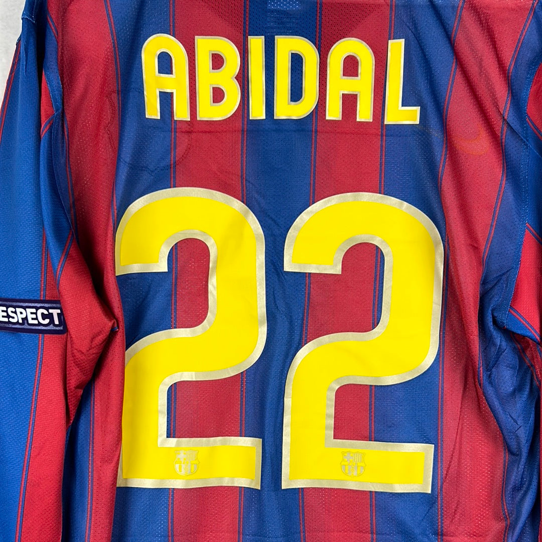 Barcelona 2009/2010 Player Issue Home Shirt - Abidal 22 - Long Sleeve