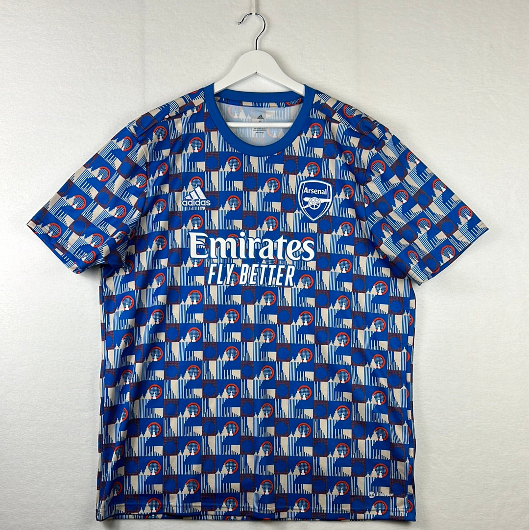 Arsenal 2022 TFL Shirt Front with Emirates fly better sponsor