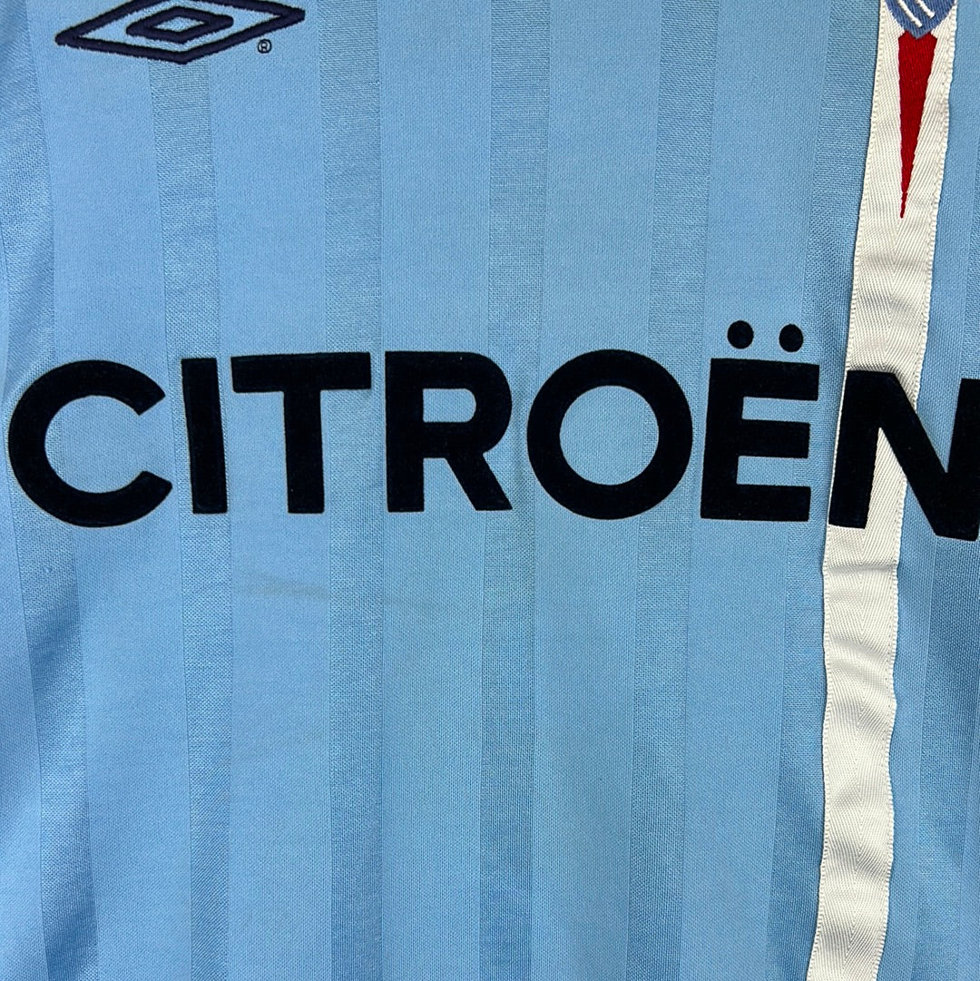 Celta Vigo 2001/2002 Player Issue Home Shirt - Giovanella 5 - Long sleeve