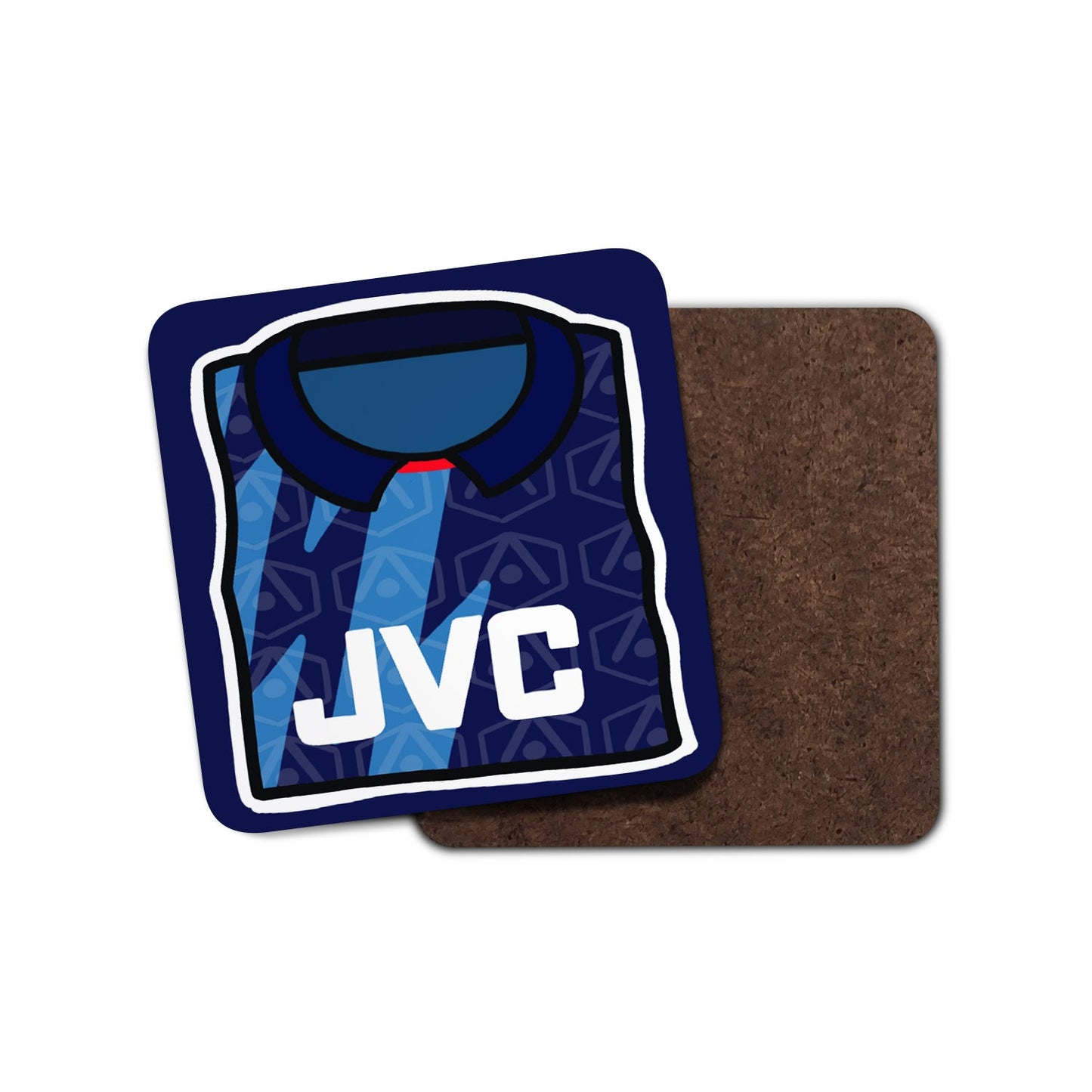Arsenal 1995/96 away shirt coaster with the blue lightning bolt retro design.