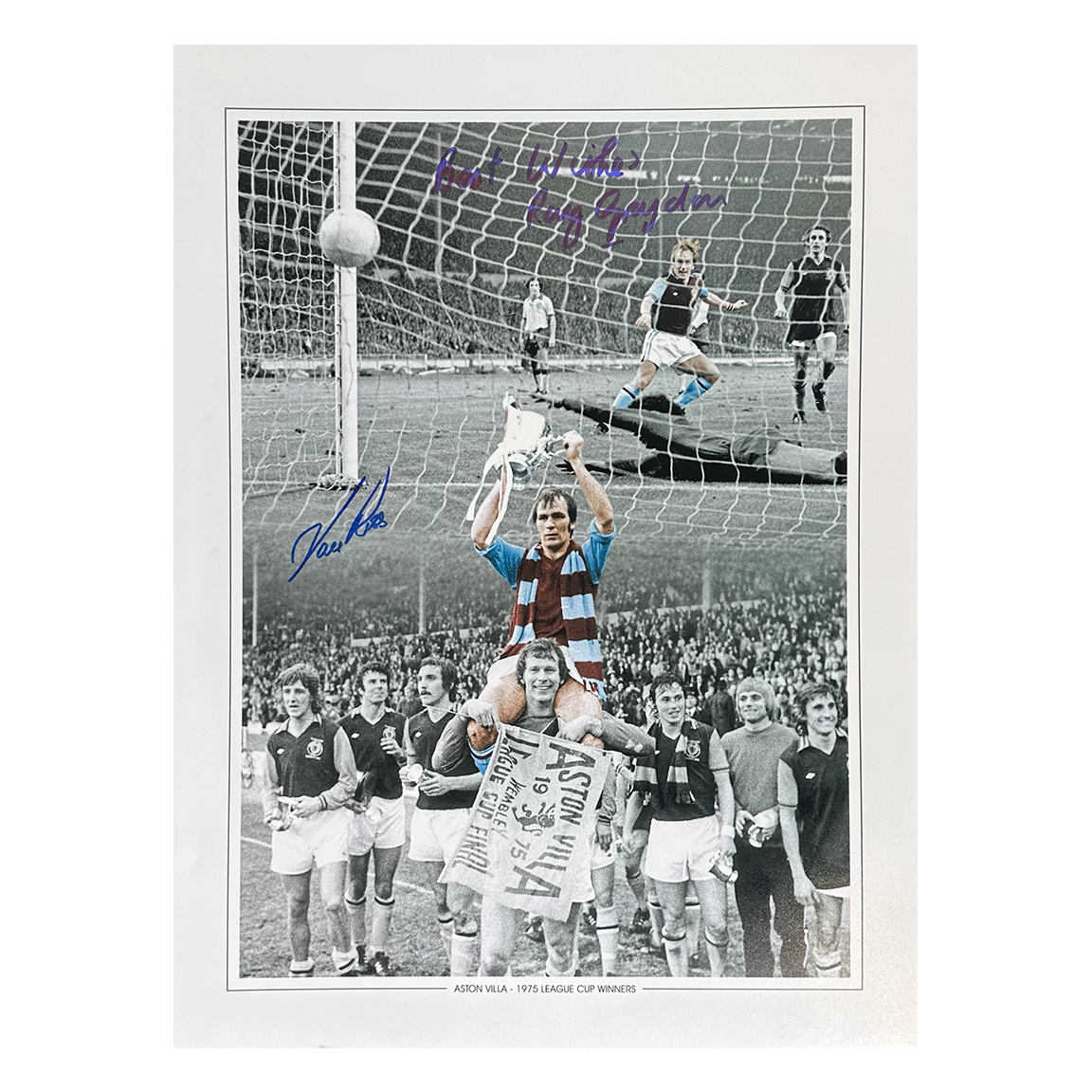 Ray Graydon & Ian Ross Signed Aston Villa 12x16 Image