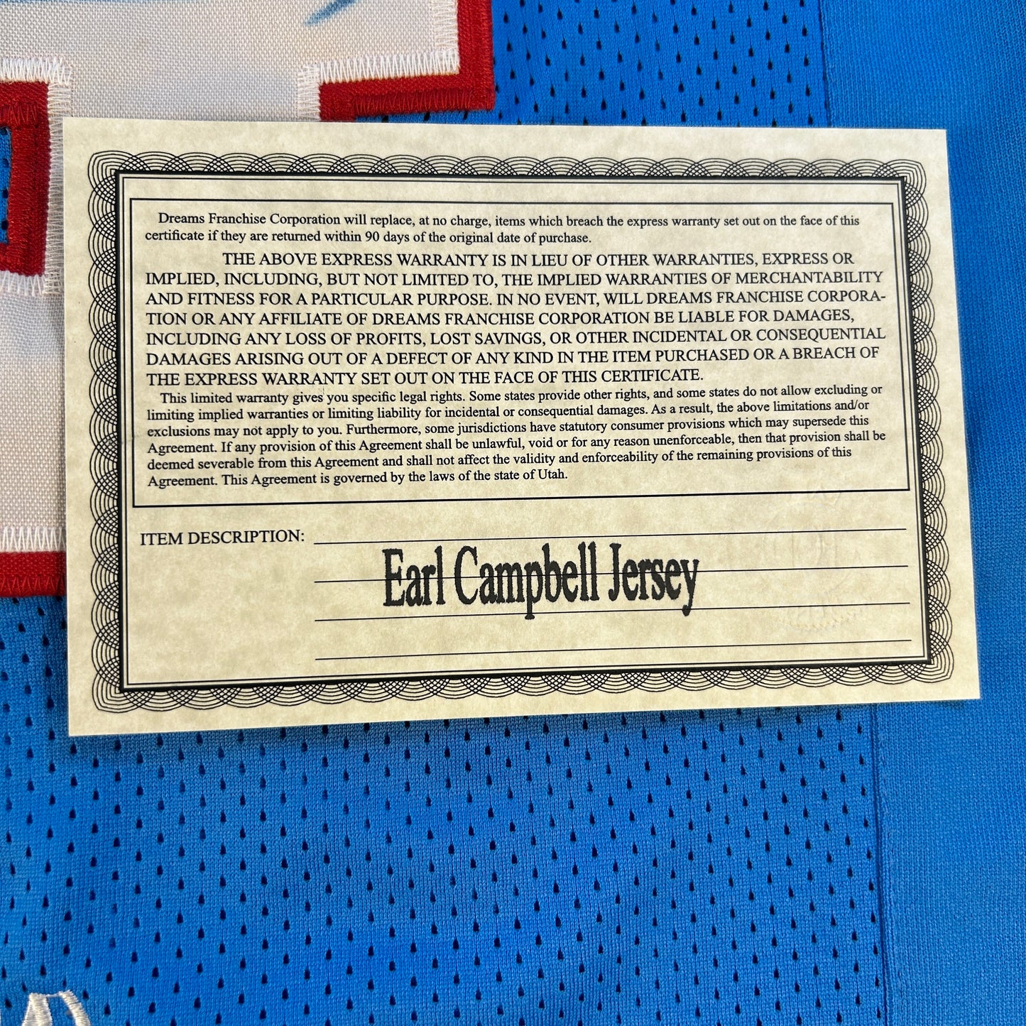 Earl Campbell Signed Edmonton Oilers Jersey - Limited Edition - COA