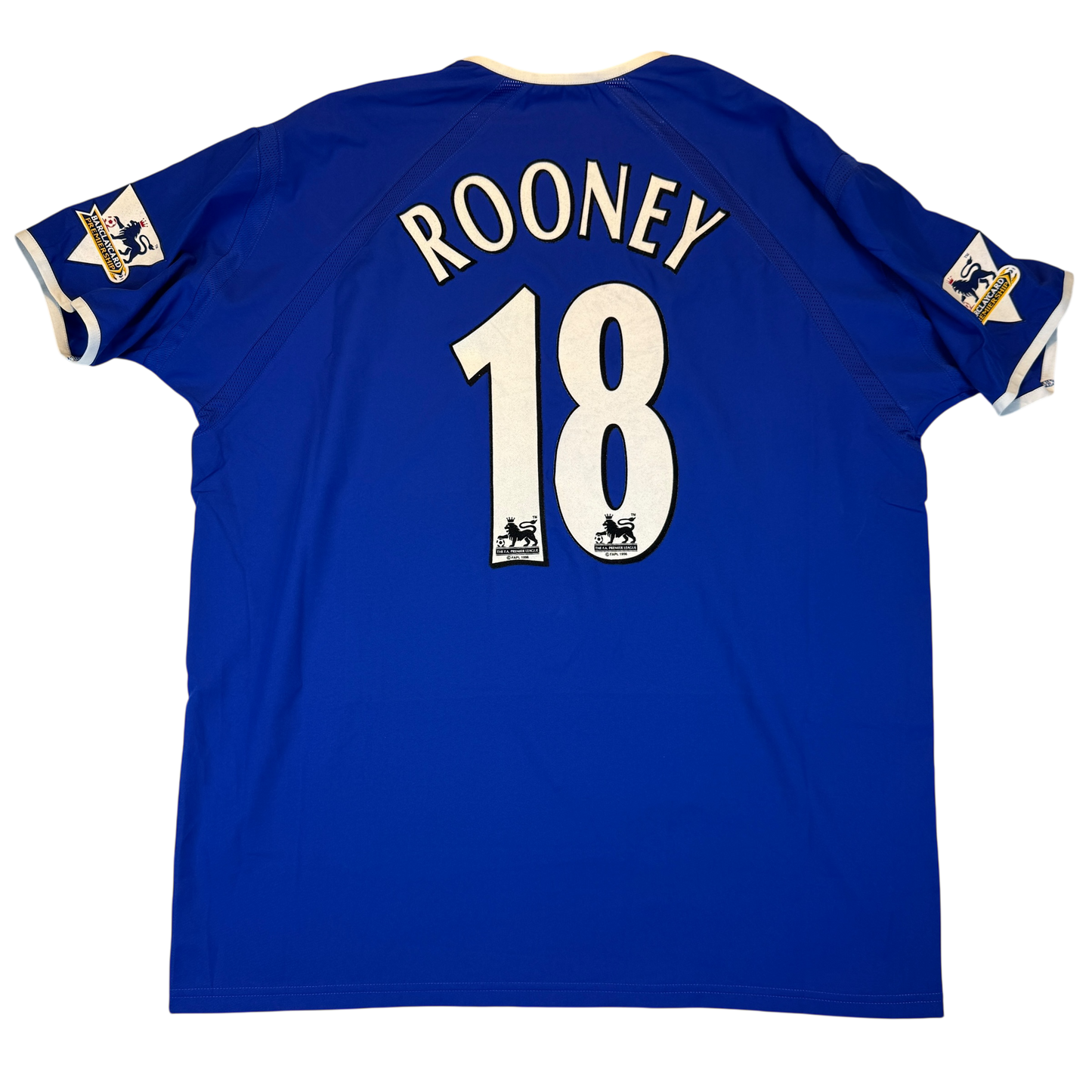 Everton 2003-2004 Player Issue Home Shirt - Back with Rooney 18 Premier League player sized print
