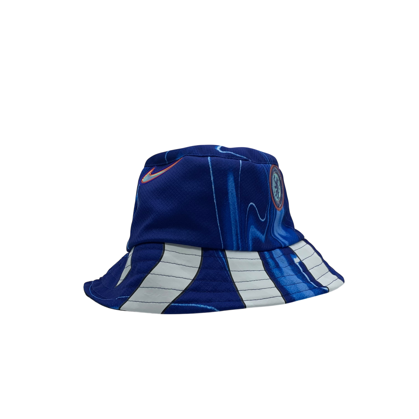 Chelsea 24/25 Upcycled Home & Away Shirt Palmer Bucket Hat - Reversible