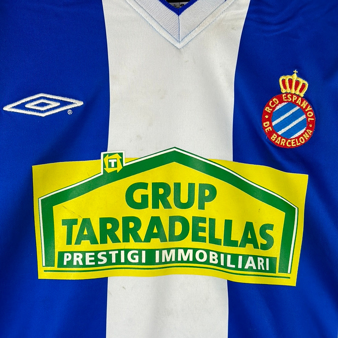 Espanyol 2004-2006 L/S Match Worn Home Shirt - XL - Fredson 15