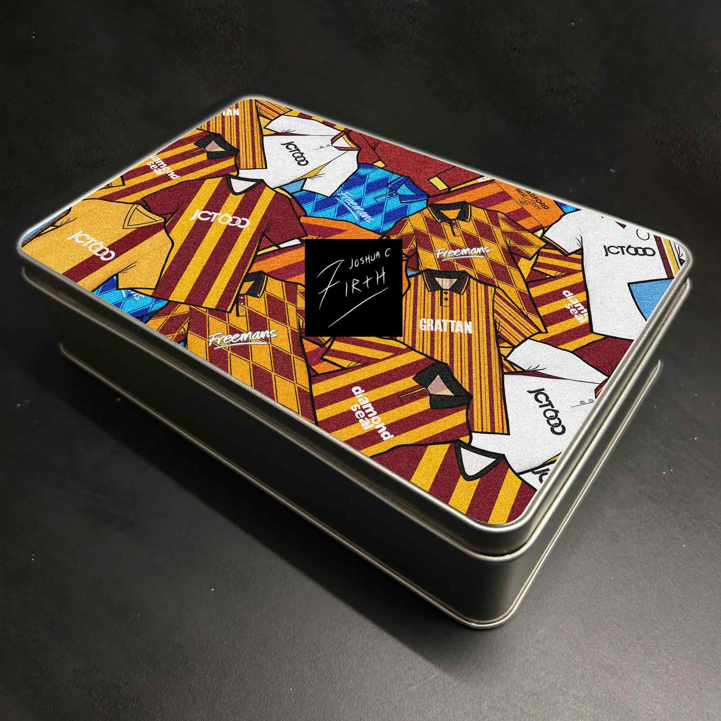 Bradford Inspired Football Retro Shirts Metal Sweets / Biscuit Tin