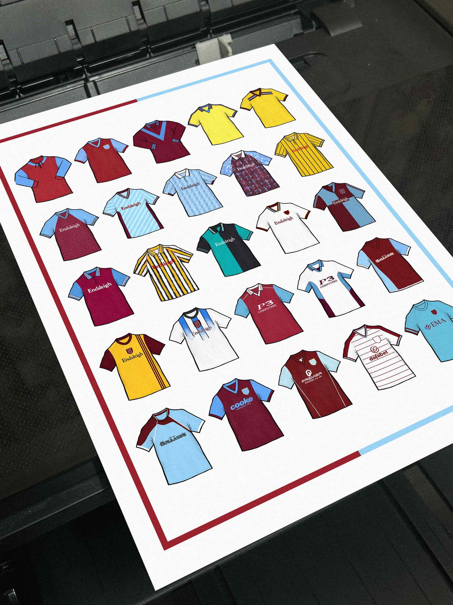 Burnley Retro Shirts Football Print