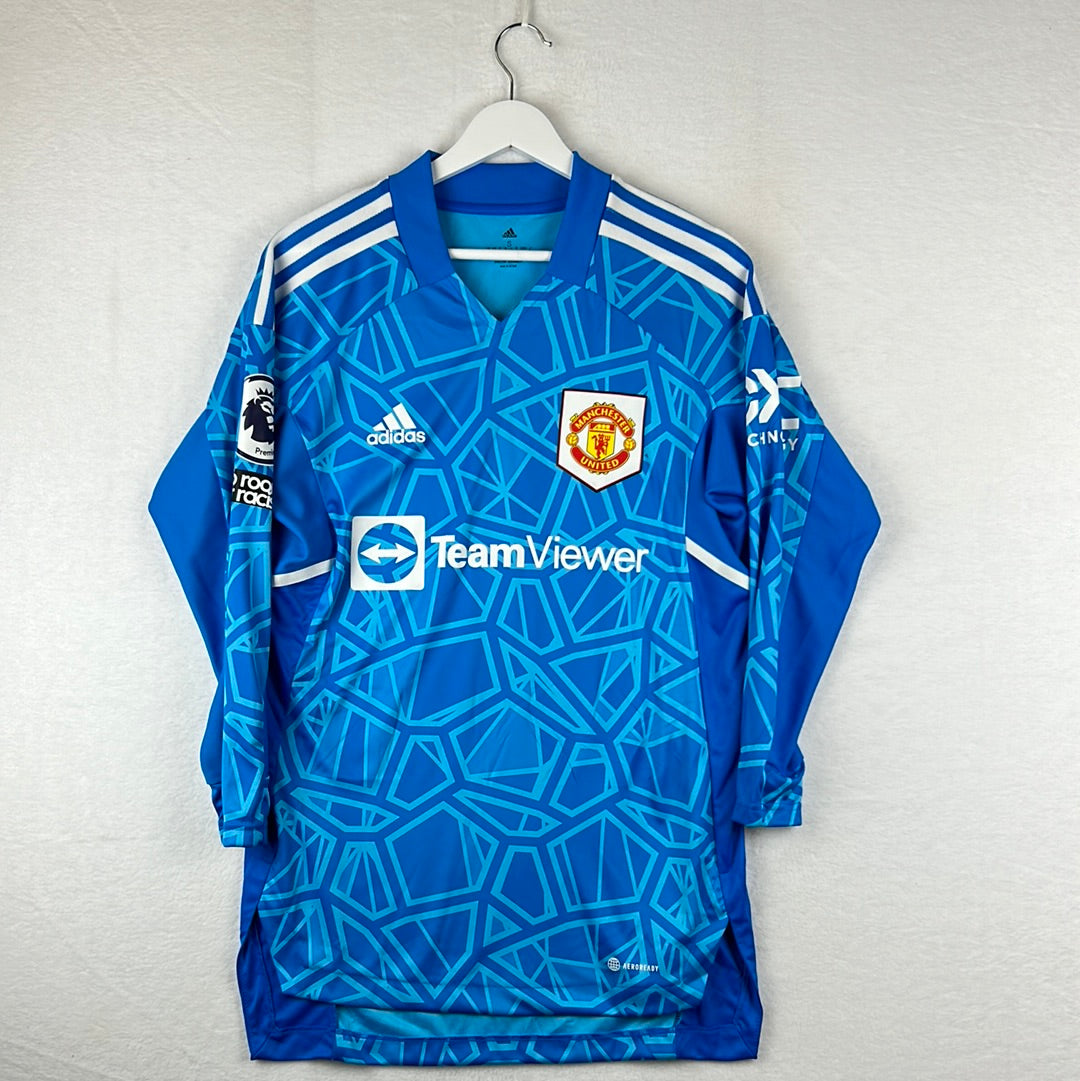 Manchester United 2022/2023 Player Issue Home Goalkeeper Shirt - De Gea 1 - Blue