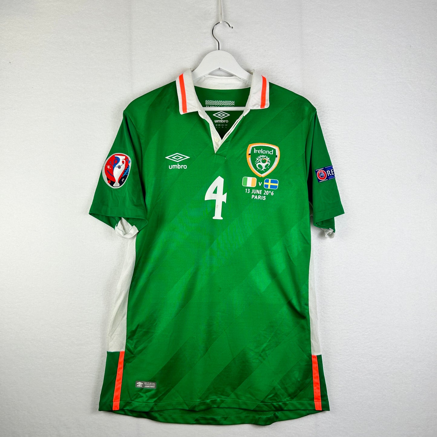 Ireland 2016 Player Issue Home Shirt - O'Shea 4