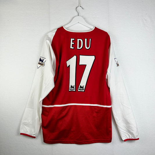 Arsenal 2003/2004 Match Worn Home Shirt - Edu 17