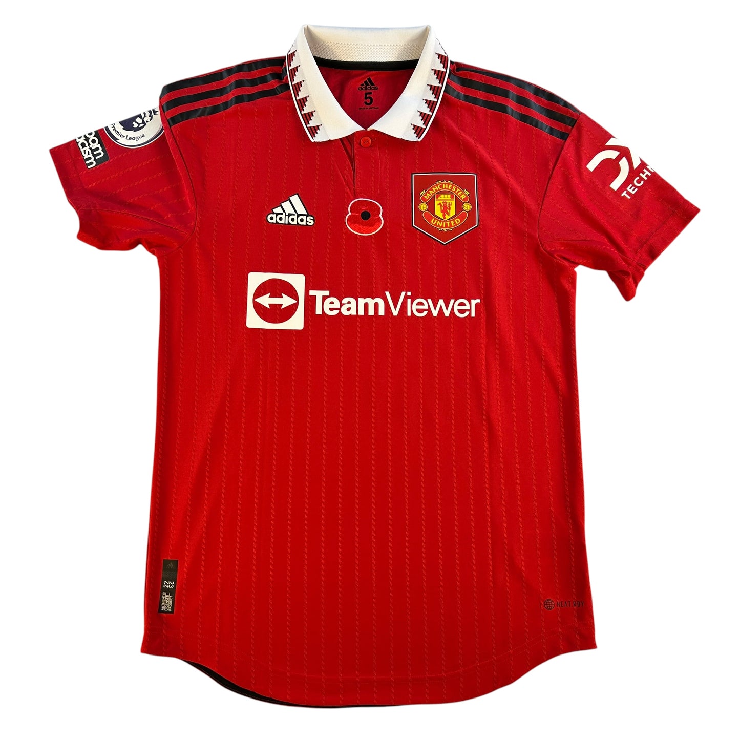 Manchester United 2022/2023 Player Issue Poppy Home Shirt - Wan Bissaka