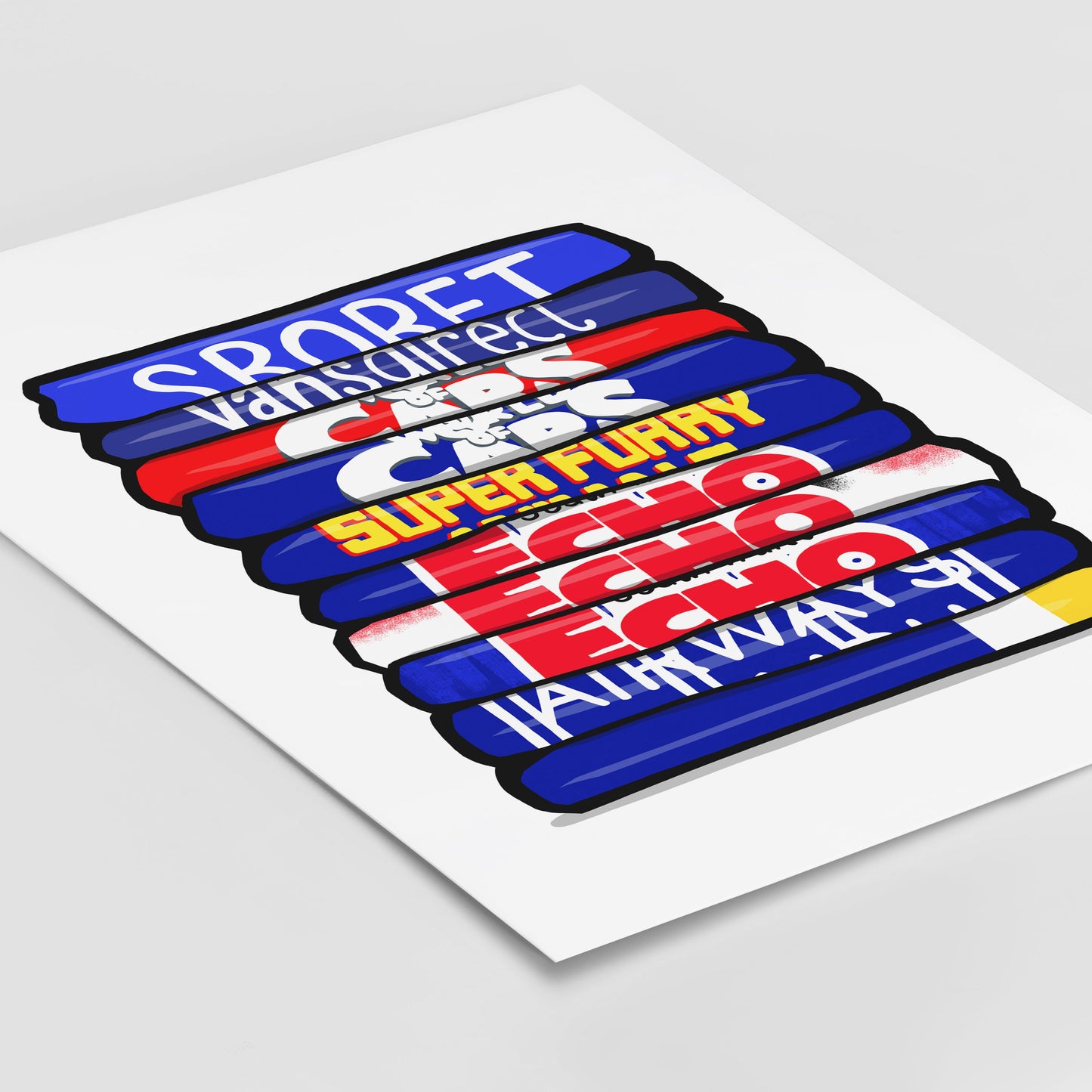 Cardiff Shirt Stack Print