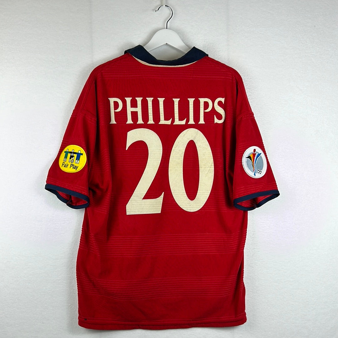 England Player Issue Euro 2000 Away Shirt - Philips 20 Back Print