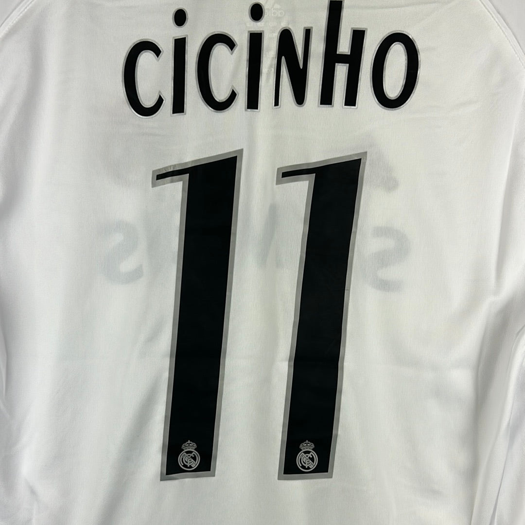 Real Madrid 2004/2005 Player Issue Home Shirt - Cicinho 11 - Di Stefano Stadium