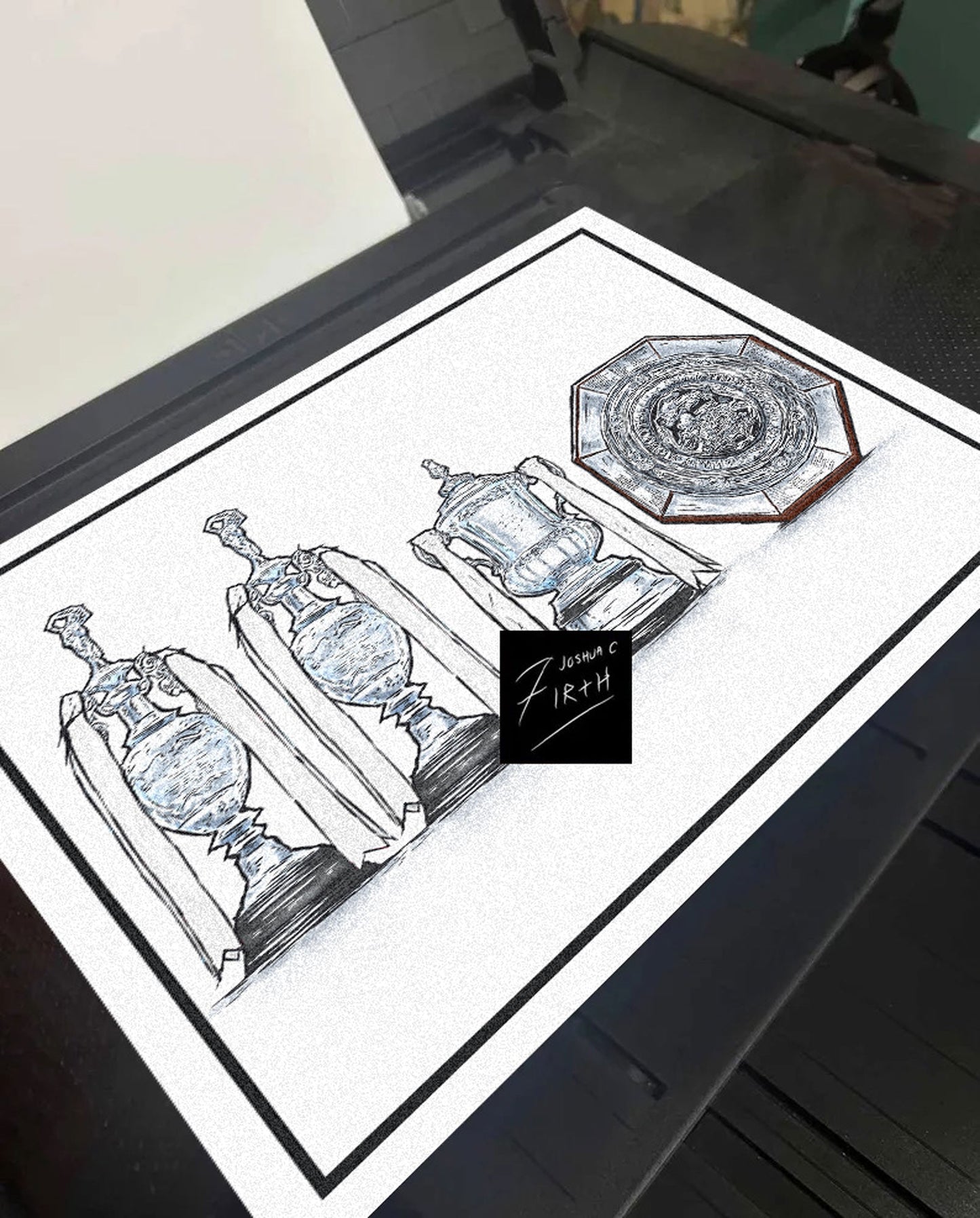 Derby Inspired Major Trophies Football Print