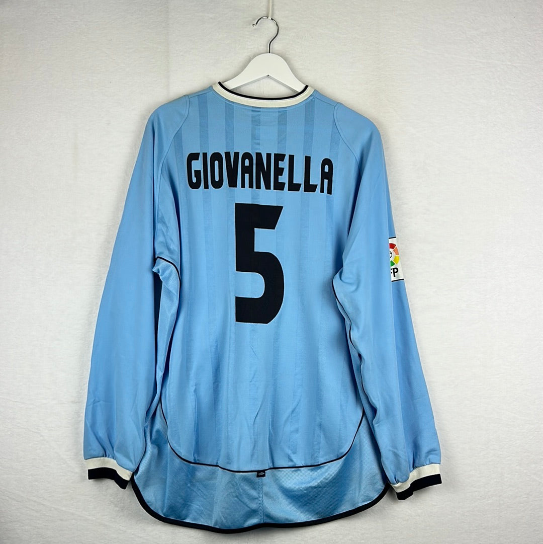 Celta Vigo 2001/2002 Player Issue Home Shirt - Giovanella 5 - Long sleeve