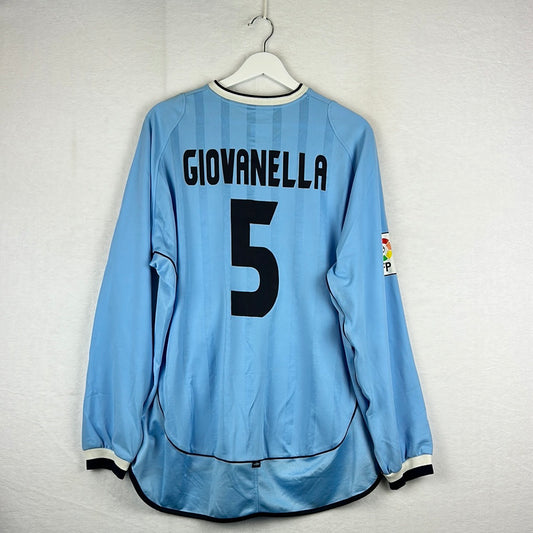 Celta Vigo 2001/2002 Player Issue Home Shirt - Giovanella 5 - Long sleeve