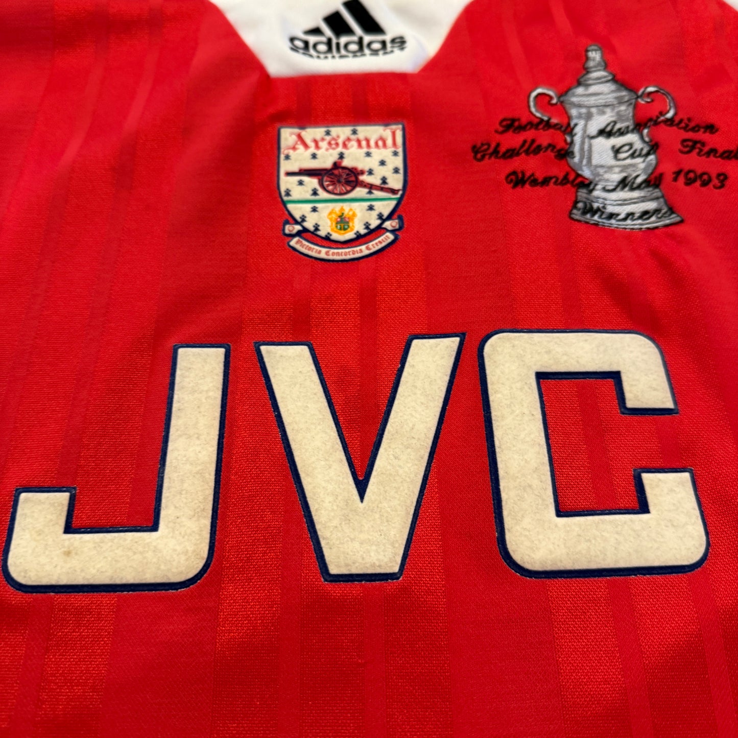 Arsenal 1992/1993 Home Shirt - Cup Winners 1993 Embroidery