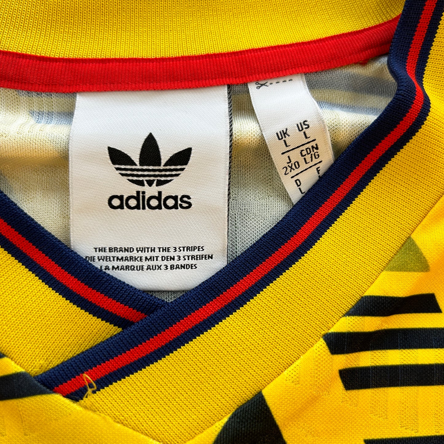 Arsenal 1991/1992 Away Shirt Adidas Originals Bruised Banana - Large