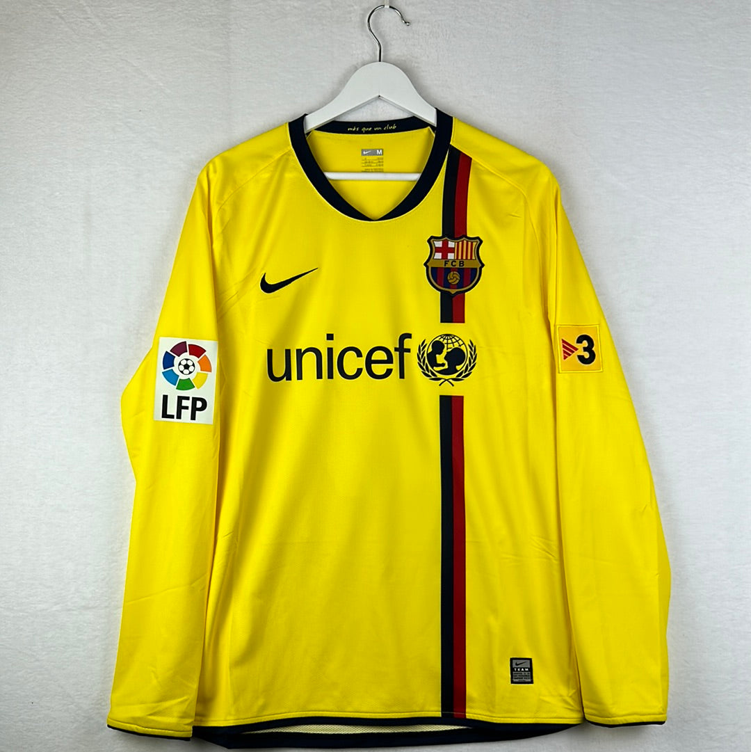 Barcelona 2008/2009 Player Issue Away Shirt - Pedro 17 - Long Sleeve